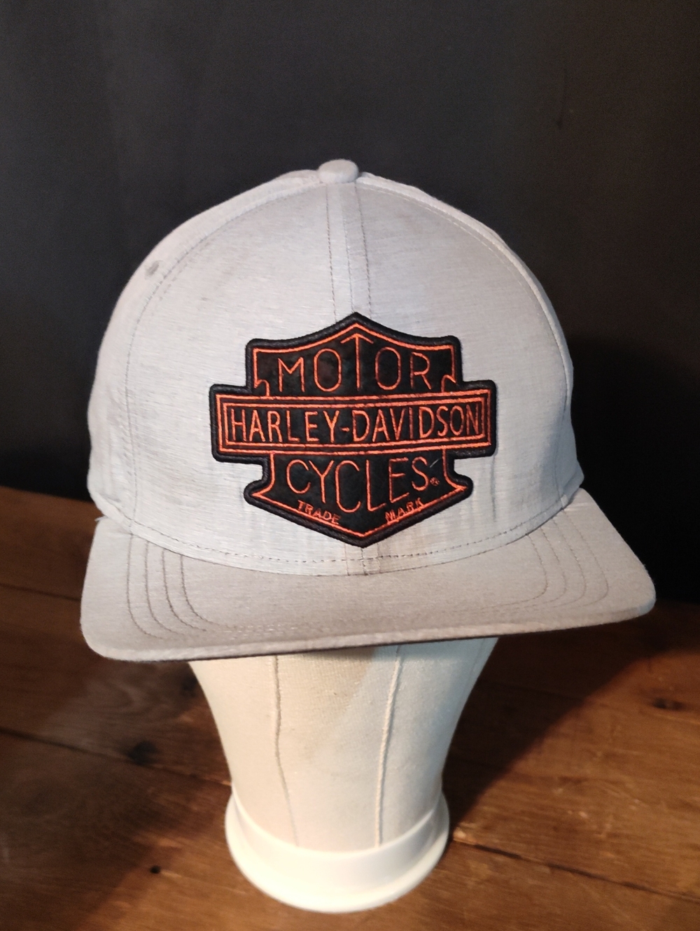 Harley-Davidson Grey Cap with Orange and Black Patch NWOT